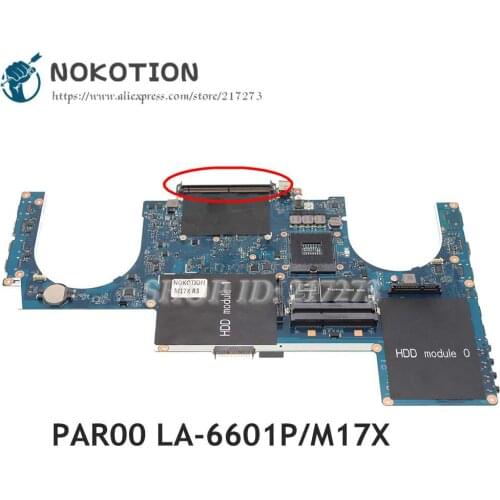NOKOTION Laptop Motherboard For Dell Alien-ware M17X R3 MAIN BOARD CN-0GFWM3 0GFWM3 PAR00 LA-6601P HM67 UMA DDR3