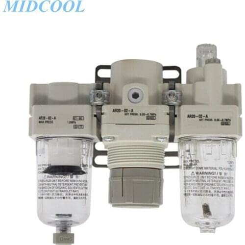 Modular F.R.L. Units Air Combination Air Filter + Regulator + Lubricator AC-A Series AC40 AC40-04/04D/04G/04DG-A