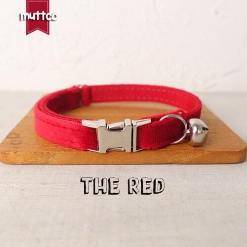 MUTTCO Retailing lovable self-design personalized cat collars THE RED handmade collar 2 sizes UCC107