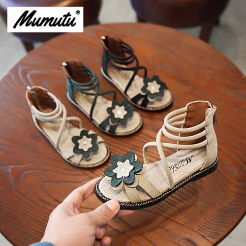 Odorless soft standard size children like girls breathable anti-wear casual light flower Girls summer scandals MM0526