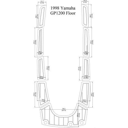 1998 Y-a-m-a-h-a GP1200 Floor Pad Boat EVA Teak Decking 1/4" 6mm
