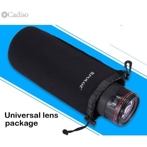 Cadiso Neoprene Professional Camera Lens Bag Pouch Carrying Storage Protector Case Soft DSLR SLR Camera Lens Pouch Medium