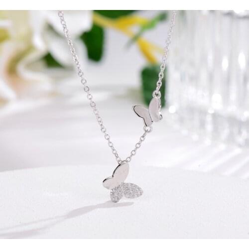 New Arrivals 925 Sterling Silver Butterfly Necklaces Pendant Hot Sale Pure Silver Jewelry for Women