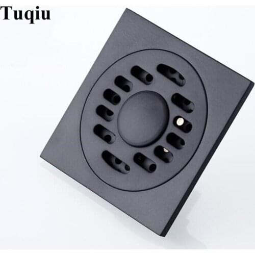 Shower Drains Square Bath Drains Strainer Hair Antique Brass Black Bathroom Floor Drain Waste Grate Drain