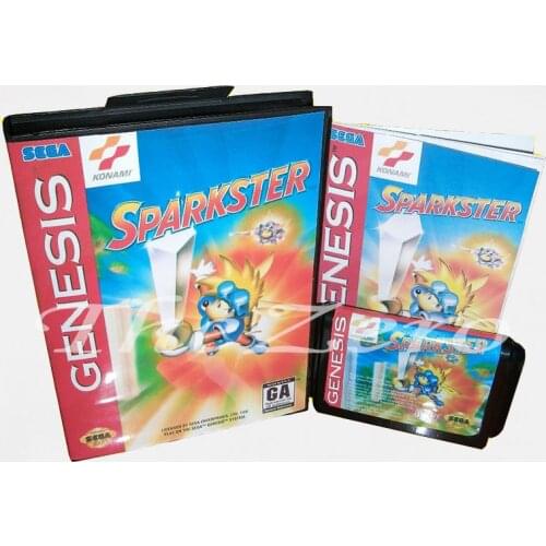 Memory Card Sparkster With Box and Manual Book for 16 bit Sega Megadrive Video Game Card MD for Genesis mortal