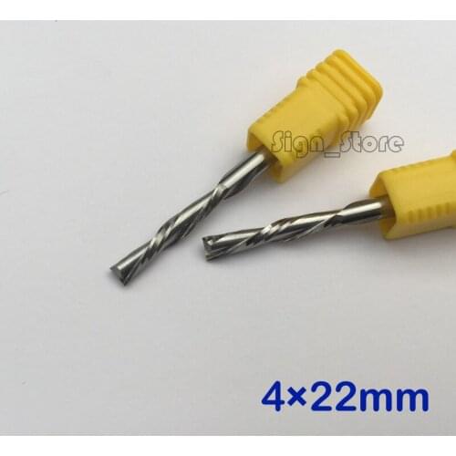 5pcs/set 4*22 Tungsten Solide Carbide Double Two Flute Sprial Bits Left Hand Down Cutting Tools Left Cutting Bits