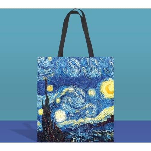 Van Gogh Art Oil Painting Storage Shopping Bag Graphic Cute Unisex Canvas Travel Organizer Fashion Shoulder Bags for Shopper