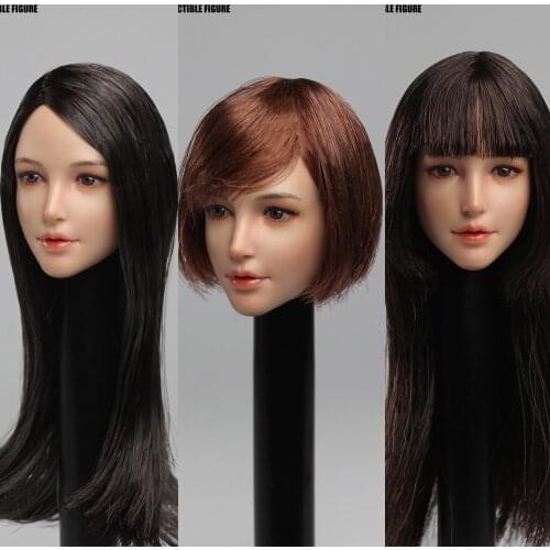 SUPER DUCK SDH011 1/6 Scale Female Head Carved Model Asian Beauty Girl Fit for Female Pale Seamless Body