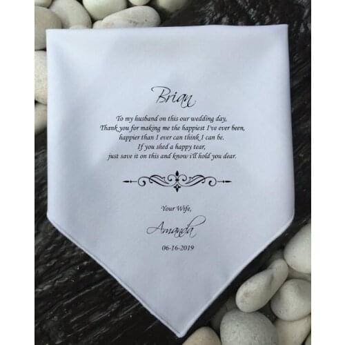 Wedding handkerchief DIY handkerchief gift for parents dads gift holiday gift