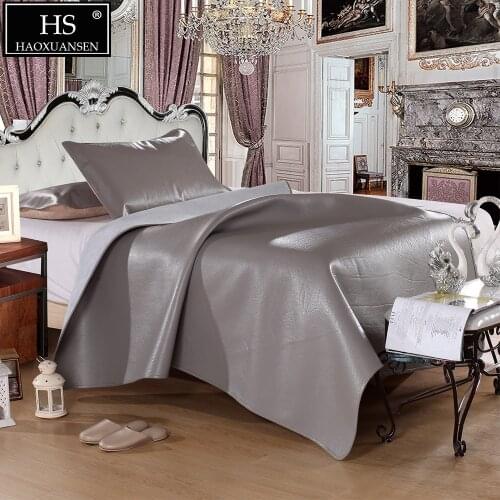 Light Grey 9KG Cowhide Mat 3PCS Full Grain Leather Mat Air Conditioner Mat Bedroom Decoration Mattress King Queen Size