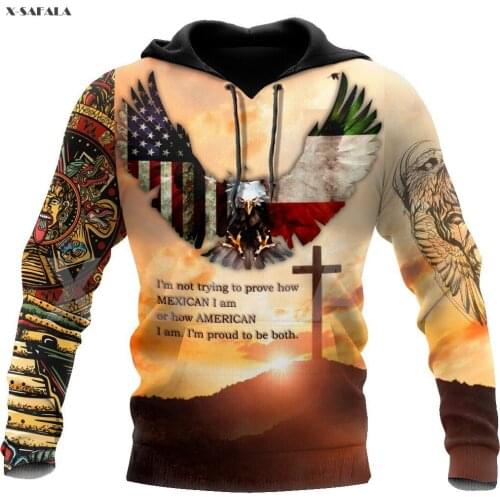 Viking Mexican American Eagle Pattern 3D Over Printed Hoodie Man F19 Women Unisex Outwear Zipper Pullover Sweatshirt Casual