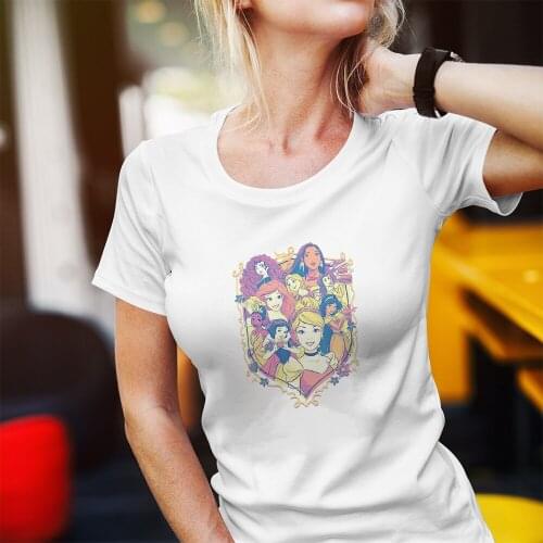 Comfortable T-shirt Women Disney Summer New Products Fashion Casual Dropship Color T Shirts Round Neck Female Short Sleeve Trend