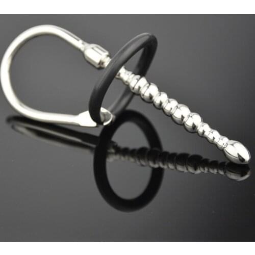 Urethral Beads Penis Plug Sounding Rod Cock Ring Sex Toys For Men Stainless Steel Urethral Sound Dilators Penis Insertion Wand
