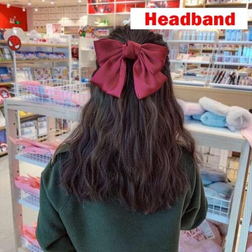 Women Japanese Bow Headbands Sweet Hair Rope Charming Web Celebrity Hair Ponytail Elastic Rope