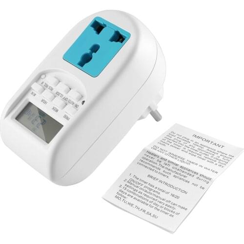 1pcs EU Plug New Energy Saving Timer Programmable Electronic Timer Socket Digital Timer Household Appliances For Home Devices