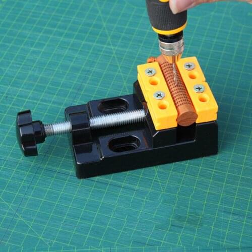 1Pc Multifunction Aluminum Alloy Mini Flat Vise Carving Bench Table Vise Miniature Hobby Clamp Drill Press Flat Vice Fixed Tool