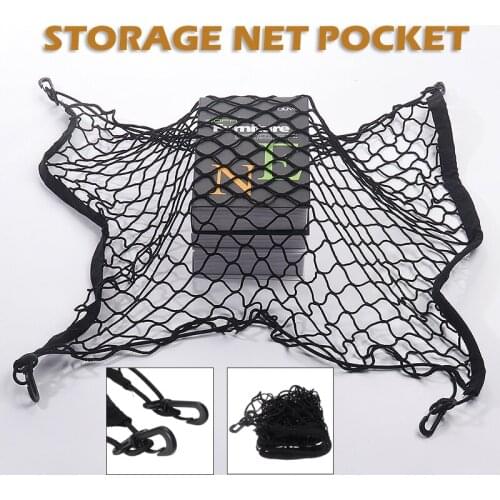 1pcs Car Trunk Net Luggage Storage Cargo Organizer Nylon Elastic Black Mesh Net 70x70cm For MPV Auto SUV Holder DIY Parts