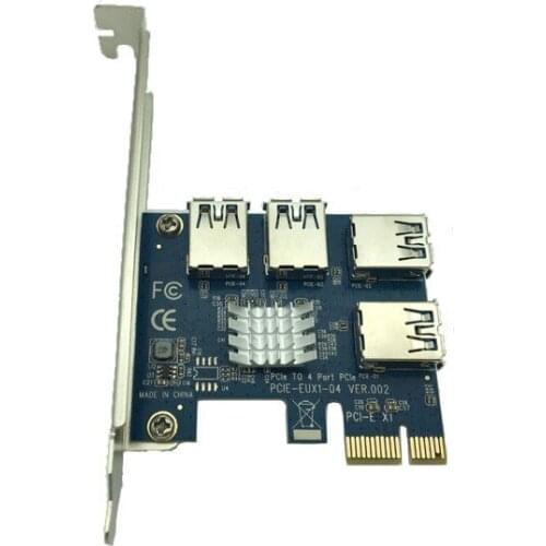 30pcs/lot Aad in Card PCIe 1 to 4 PCI Express 1X Slots Riser Card Mini ITX to 4 Port USB 3.0 Adapter Port Multiplier Card VER002