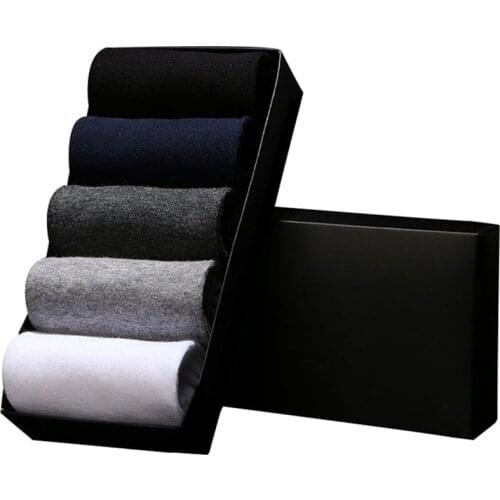 5 Pairs/Box Socks Men Brand Fashion Business Socks Men Casual Long Socks Meias 5 Style Male Sock Comfort Cotton Summer Crew Sox