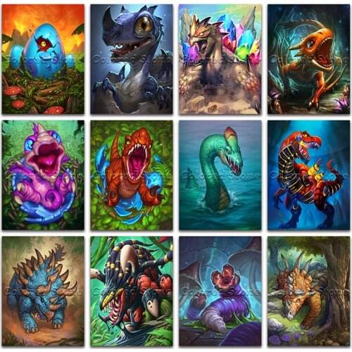 New Diamond painting Animals Game dinosaur triceratops tortoise 5D DIY Full Square embroidery Cross stitch 3D mosaic Drawing 694