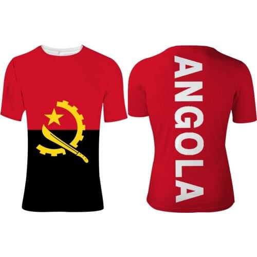 ANGOLA male youth custom name number logos photo ao t shirt ago flag portuguese Angolan nation country boy casual clothes