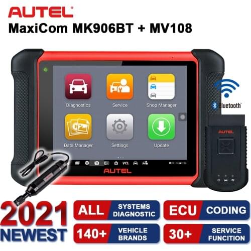 Autel MaxiCOM MK906BT OBD2 Scanner Super Diagnostic Tool Wireless Bluetooth with MV108 Auto Car All System Diagnosis ECU Coding
