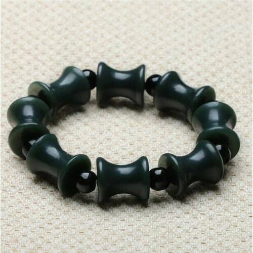 Authentic Hetian jade bracelet Mens bullet packet send certificate
