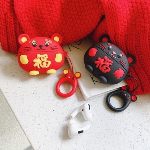 100pcs Lucky Mouse Wireless Earphone Case For Airpods 3 Protective Waterproof Headset Accessories for Airpods Pro Cases Cover