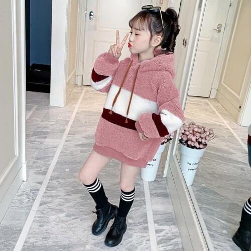 Childrens Tops Girls' Sweatshirts Winter Kids Jackets Babys Hooded Long-sleeved Clothes Warmth Outwear Of Teenagers Pullovers