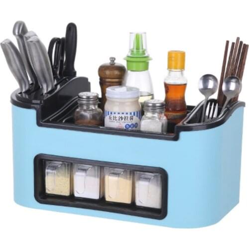 Home Single layer Seasoning Box Kitchen Shelf Tool Storage Rack Multifunction Chopping Block Storage Holder Kitchen Organizer