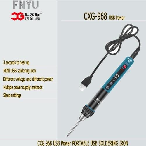 Electrical Soldering Iron CXG 968 MINI USB SOLDERING IRON LED display adjustable SOLDERING IRON 5-24V Adaptive Welding tools