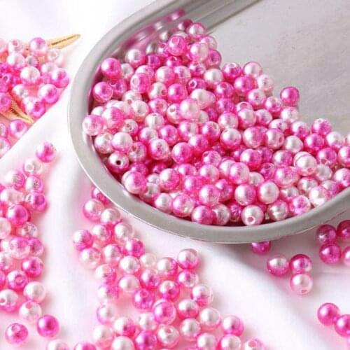Gradient Acrylic Imitation Pearls For Crafts 6mm Straight Hole Art Pearl Beads Jewelry Making Pearls For Handicrafts Material