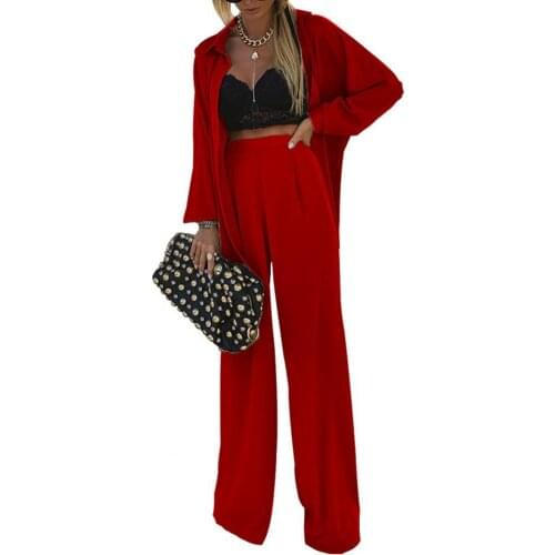 Women Comfortable Suit Matching Sets Full Length Long Sleeve T-shirt Elastic Waist Pant Two Piece Casual Pant Set for Summer