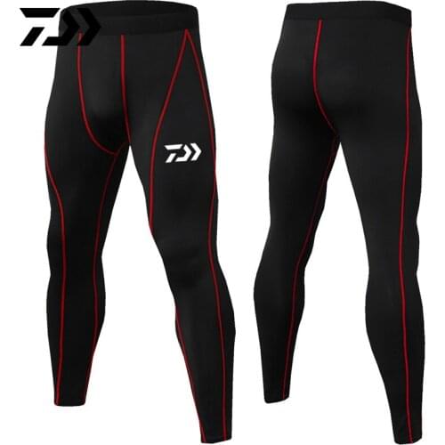 Daiwa Summer Sport Pants Fitness Body Pants Patchwork Breathable Anti-sweat Outdoor Running Riding Cycling Fishing Pants Bodycon