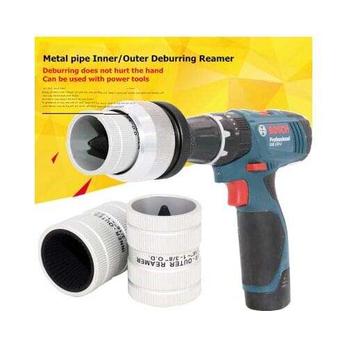 Copper Tube Chamfer Trimming Knife Metal Pipes Deburring Reamer Internal External Chamfering Tool Convertible Electric Reamer Y