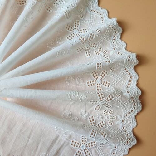 New Fashion Openwork Cotton100% Small Flower Cloth Embroidery Lace Trim DIY Sewing Accessories Lace Fabric Width 21cm 3Yds/lot