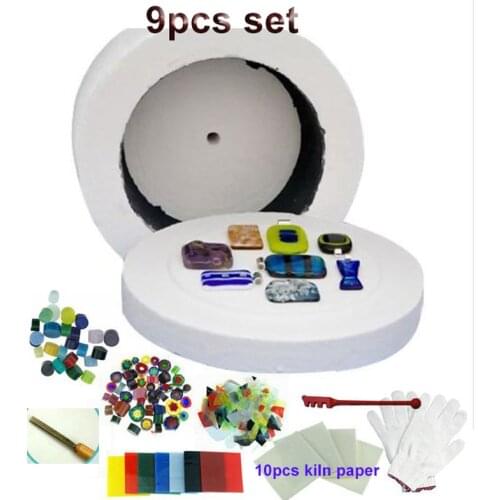 New Large Size 9Pcs Set Microwave Kiln Glass Fusing Diy Tools Fit For Fuseword Microwave Kiln Kit Art Work