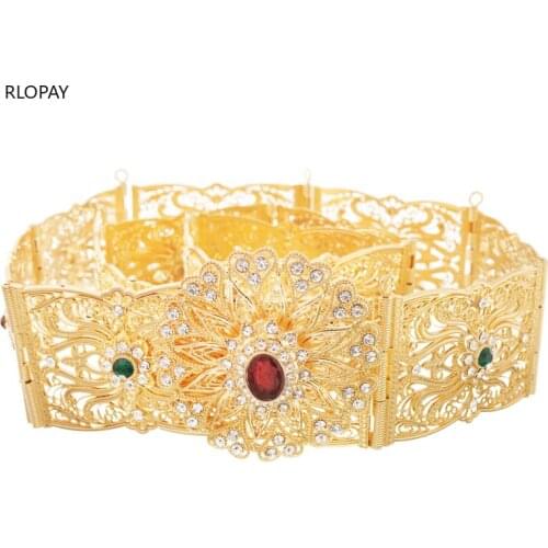 New Arrival Wedding Belt Crystal Chic Caftan Wedding Metal Belt for Women Elegant Round Crystal Waist Chain