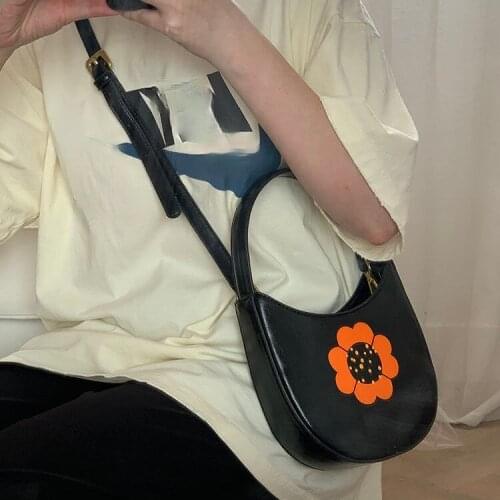 Solid Color PU Leather Women Flower Top-handle Bags Vintage Design Female Shoulder Crossbody Bag Ladies Portable Clutch Purse