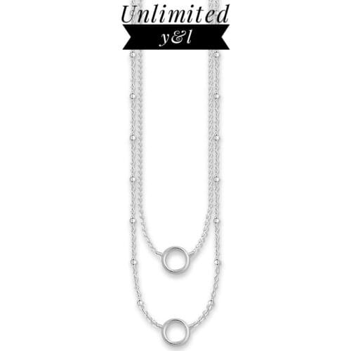 Gold/Silver/Rose Gold Color Link Chain Necklaces Multilayer Circle Women Men 925 Sterling Silver Thomas Jewelry Accessories