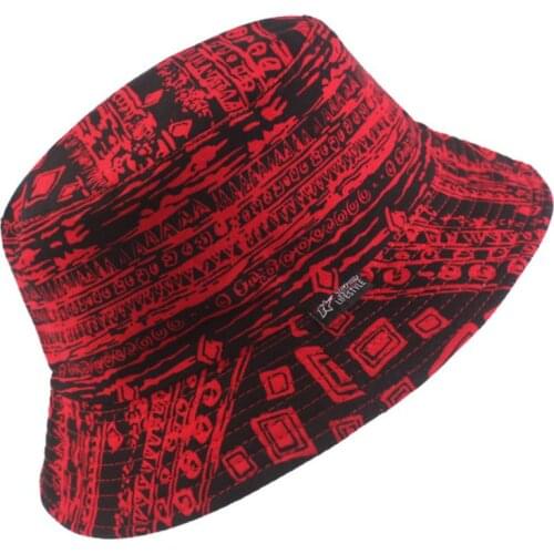 Unisex Harajuku Vintage Reversible Bucket Hat Summer Outdoor Sunscreen Graffiti Tropical Leaves Printed Fisherman Cap
