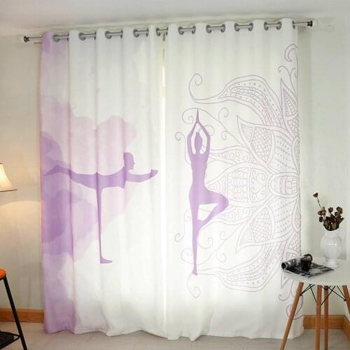 Custom Window Curtains for Living Room Bedroom Nursery Kid Children Room Window Tulle Sheer Drapes Dance Balance Violet White