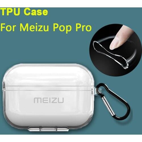 Clear Soft Silicone Crystal TPU Case for Meizu Pop Pro Bluetooth Earphone Cover Charging Box Bags No Watermarks / Anti-lost Hook