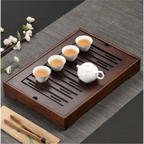Rectangular Tea Tray Natural Bamboo Tea Accessories Plate tea Set Board Storage Type Tray Simple Tea-Things Storage Tray