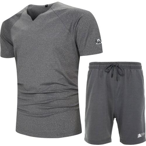 Tracksuit Men 2 Piece Set Solid Shorts Men Sets Summer Sport Wear Suits Casual Set Mens Clothes Sports Joggers Europe Size