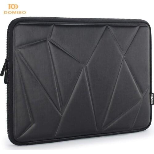 DOMISO 10 13 14 15.6 Inch Shock Resistant Laptop Sleeve Protective Case Waterproof Laptop Bag for Macbook Acer HP Black