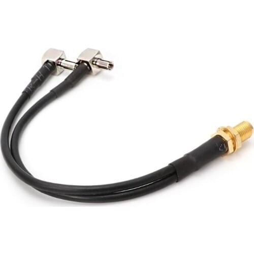 Y Type SMA Female To 2 x TS9 Male Plug Splitter Combined Pigtail Cable RG174 15cm