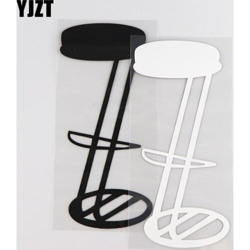 YJZT 8.2×18.1CM Personalized Chair Creative Car Sticker Cartoon Decoration Vinyl Decal Black/Silver 4D-0020