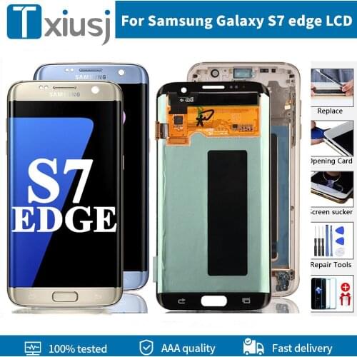 Original 5.5'' AMOLED LCD Display Touch Screen Digitizer Assembly For Samsung Galaxy Display S7 Edge G935 G935F Repair Parts