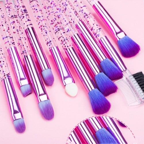 10pcs/Set Lovely Unicorn Detangling Eye Brushes Makeup Eyeliner Tools Eyebrow Face Glitter Eyeshadow Brush Cosmetic Maquiagem